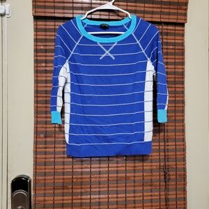 Blue and White Striped Talbots Shirt